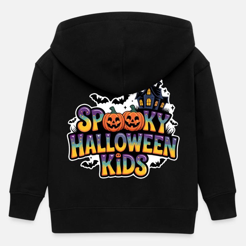 Halloween effrayant pour enfants - Veste à capuche enfant bio Stanley/Stella - noir