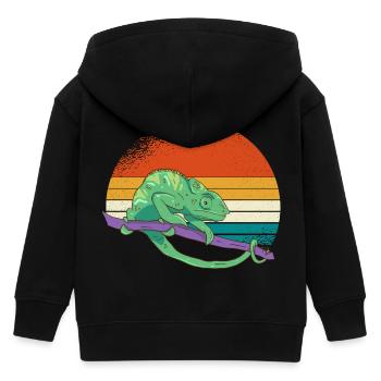 Sonnenuntergang Chamäleon - Kinder Organic Kapuzenjacke Mini Cultivator von Stanley/Stella - Schwarz - Hinten