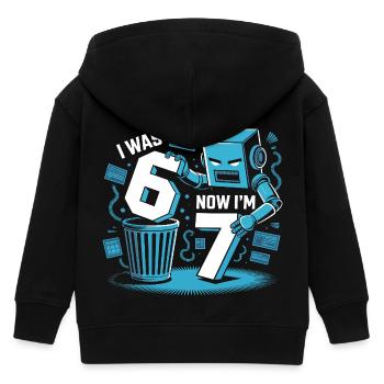 Six Seven Robot 7 Jahre Geburtstag 67 - Kinder Organic Kapuzenjacke Mini Cultivator von Stanley/Stella - Schwarz - Hinten