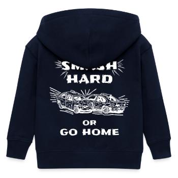 Smash Hard or Go Home – Banger Racing Crash Art - Veste à capuche enfant bio Stanley/Stella - marine - Dos