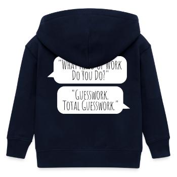 Total Guesswork - No idea at work - Kids Organic Zip-up Hoodie by Stanley/Stella - navy - Back