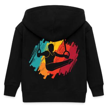 Gymnastes, gymnastique rétro, gymnastique en ring, gymnastique - Veste à capuche enfant bio Stanley/Stella - noir - Dos
