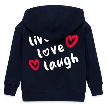 LIVE LOVE LAUGH - Positive Vibes - Kinder Organic Kapuzenjacke Mini Cultivator von Stanley/Stella - Navy - Hinten