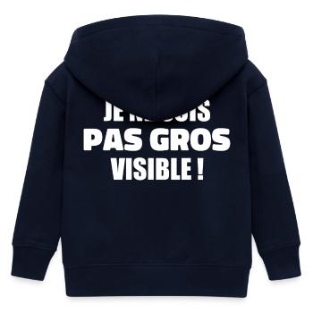 Humour : Je ne suis pas gros, je suis visible ! - Veste à capuche enfant bio Stanley/Stella - marine - Dos