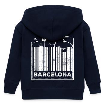 Barcelona City - Veste à capuche enfant bio Stanley/Stella - marine - Dos