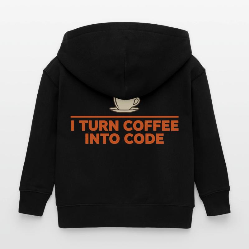 I Turn Coffee Into Code – Programmierer Retro Kinder Organic Kapuzenjacke Mini Cultivator von Stanley/Stella
