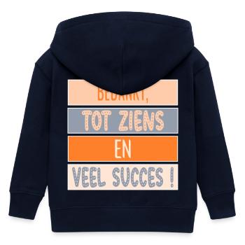 Merci - Bonne chance - Veste à capuche enfant bio Stanley/Stella - marine - Dos