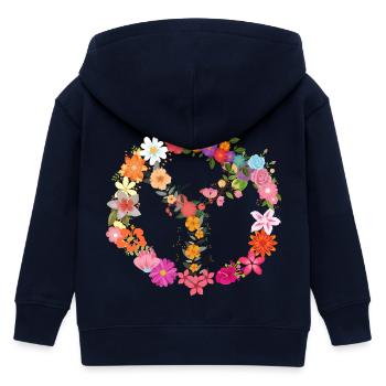 Flower Power Symbole de la paix - Veste à capuche enfant bio Stanley/Stella - marine - Dos