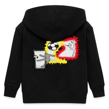 Kicker Fußball Stürmer  - Kinder Organic Kapuzenjacke Mini Cultivator von Stanley/Stella - Schwarz - Hinten