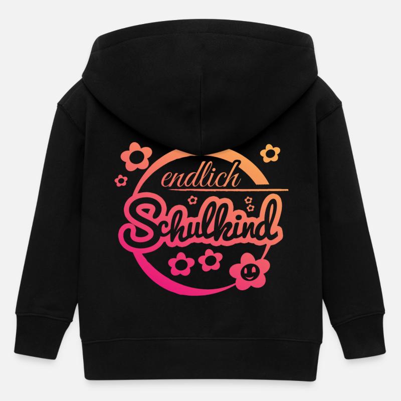 Endlich Schulkind - Kinder Organic Kapuzenjacke Mini Cultivator von Stanley/Stella - Schwarz