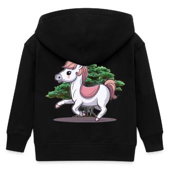 poney chevaux cheval enfants bébé enfant - Veste à capuche enfant bio Stanley/Stella - noir - Dos