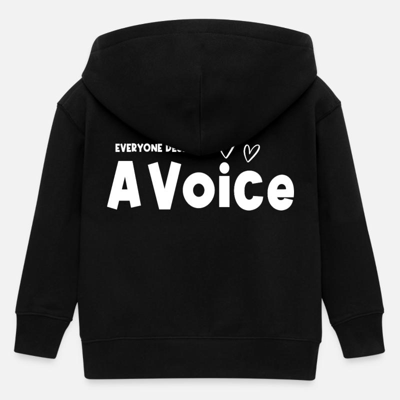 Jeder verdient eine Sprachtherapie mit Voice Speech Language - Kinder Organic Kapuzenjacke Mini Cultivator von Stanley/Stella - Schwarz