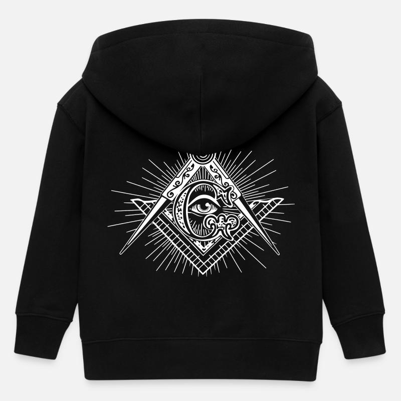 Oeil Maçonnique Fraternité Secret Illuminati - Veste à capuche enfant bio Stanley/Stella - noir