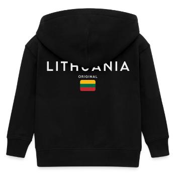 Lithuanian flag, Lithuanian pride - Kids Organic Zip-up Hoodie by Stanley/Stella - black - Back