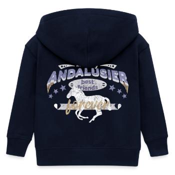 Andalusier Pferd Pferderasse beste Freunde - Kinder Organic Kapuzenjacke Mini Cultivator von Stanley/Stella - Navy - Hinten