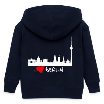 I love Berlin - Kinder Organic Kapuzenjacke Mini Cultivator von Stanley/Stella - Navy - Hinten