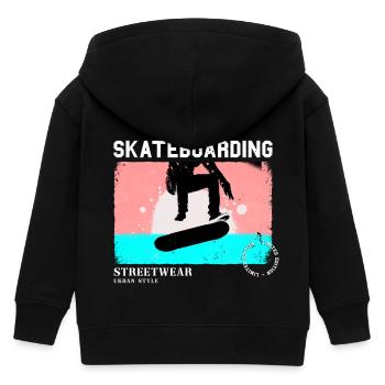 Skateboarding Skate Skater Skateboard Sk8 Vintage - Kinder Organic Kapuzenjacke Mini Cultivator von Stanley/Stella - Schwarz - Hinten