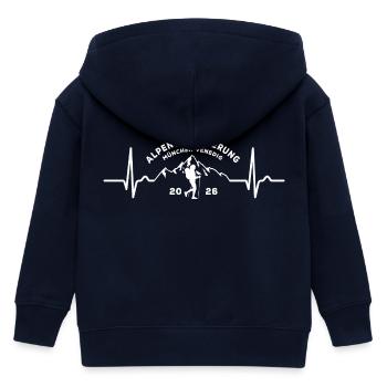 Alpenüberquerung 2026 München Venedig, Wandern - Kinder Organic Kapuzenjacke Mini Cultivator von Stanley/Stella - Navy - Hinten