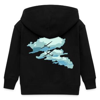 Nuages courrier cadeau pilote de planeur vol - Veste à capuche enfant bio Stanley/Stella - noir - Dos