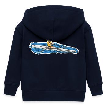 Rower Sketch - Kids Organic Zip-up Hoodie by Stanley/Stella - navy - Back
