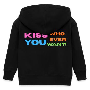 Fierté / CSD / LGBTQ+ Design « Kiss » - Veste à capuche enfant bio Stanley/Stella - noir - Dos