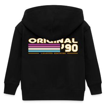 Originale 90er Retro-Streifen - Kinder Organic Kapuzenjacke Mini Cultivator von Stanley/Stella - Schwarz - Hinten