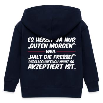 Guten Morgen, Halt die Fresse - Kinder Organic Kapuzenjacke Mini Cultivator von Stanley/Stella - Navy - Hinten