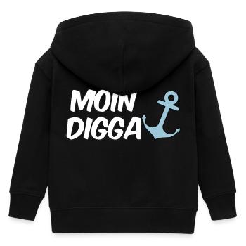 Moin Digga Hamburg - Kinder Organic Kapuzenjacke Mini Cultivator von Stanley/Stella - Schwarz - Hinten
