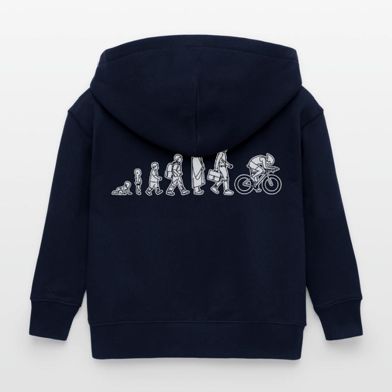 Evolution eines Radfahrers Kinder Organic Kapuzenjacke Mini Cultivator von Stanley/Stella