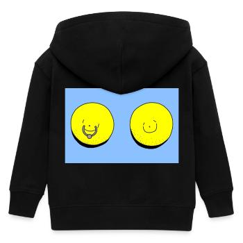 lemon light blue - Kids Organic Zip-up Hoodie by Stanley/Stella - black - Back