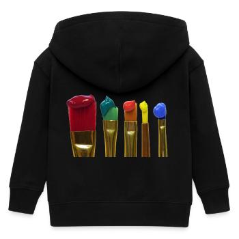 farbige Pinsel - Kinder Organic Kapuzenjacke Mini Cultivator von Stanley/Stella - Schwarz - Hinten