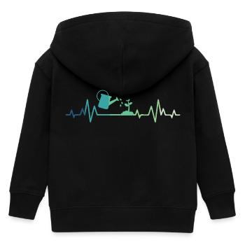 jardinière jardinier battement de coeur gardening - Veste à capuche enfant bio Stanley/Stella - noir - Dos