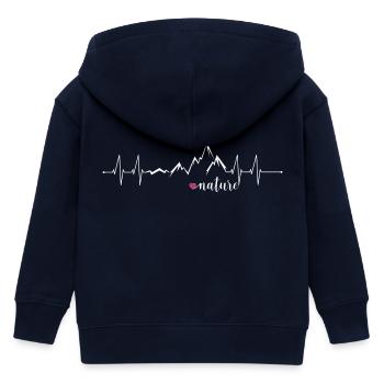 Love Nature Mountains Heart Rate ECG - Conception graphique - Veste à capuche enfant bio Stanley/Stella - marine - Dos