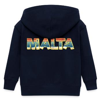 Malta Insel Strand Retro Urlaub Vintage Souvenir - Kinder Organic Kapuzenjacke Mini Cultivator von Stanley/Stella - Navy - Hinten