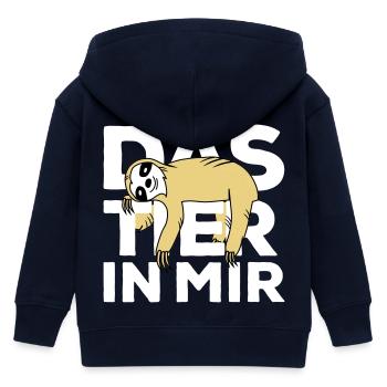 Raise the animal in me Faultier - Kids Organic Zip-up Hoodie by Stanley/Stella - navy - Back