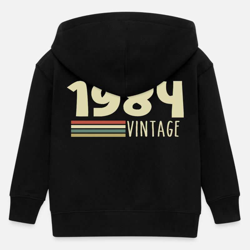 1984-Anniversaire-1984-retro-1984 - Veste à capuche enfant bio Stanley/Stella - noir