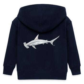 Tiburon martillon - Hammerhead shark - Requin - Kids Organic Zip-up Hoodie by Stanley/Stella - navy - Back