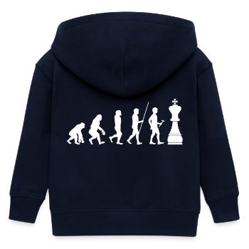 Evolution Geschenk Schach shirt Schachfiguren - Kinder Organic Kapuzenjacke Mini Cultivator von Stanley/Stella - Navy - Hinten