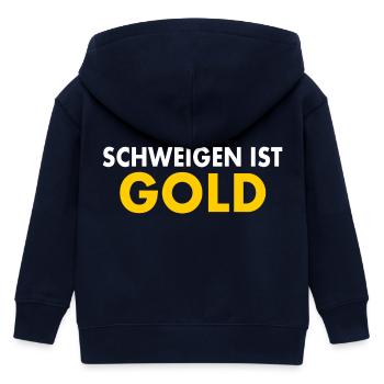 schweigen ist gold - Kinder Organic Kapuzenjacke Mini Cultivator von Stanley/Stella - Navy - Hinten