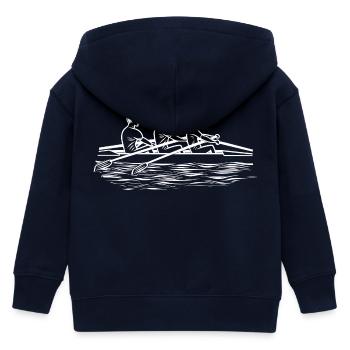 Rowing Team Line Art - Kids Organic Zip-up Hoodie by Stanley/Stella - navy - Back