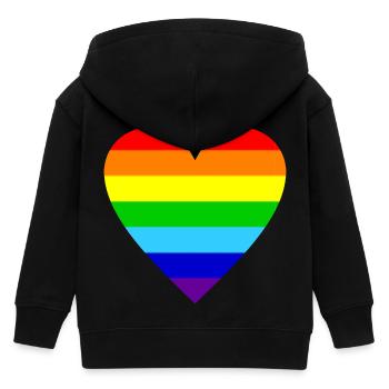 Herz Regenbogen Farben bunt - Kinder Organic Kapuzenjacke Mini Cultivator von Stanley/Stella - Schwarz - Hinten