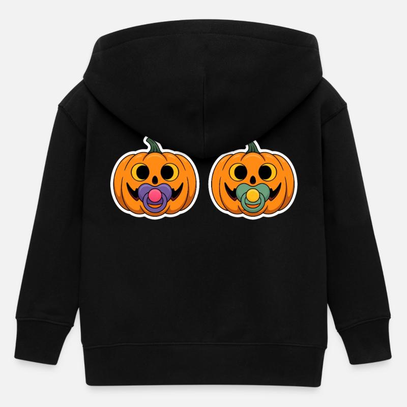 Grimaces de sucette citrouille - Veste à capuche enfant bio Stanley/Stella - noir