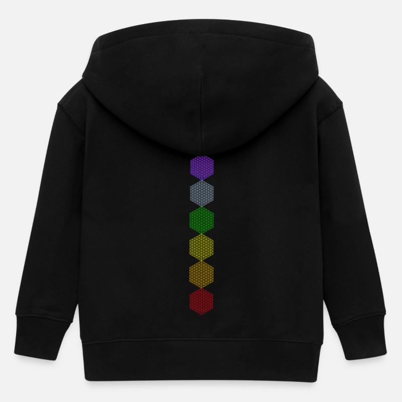 Fleur de Vie - 5ème Dimension - 7 Chakras - Veste à capuche enfant bio Stanley/Stella - noir