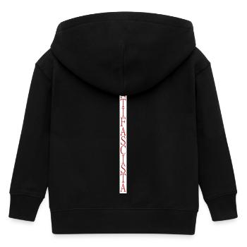 vertikal stylischer Schriftzug Antifascista - Kinder Organic Kapuzenjacke Mini Cultivator von Stanley/Stella - Schwarz - Hinten