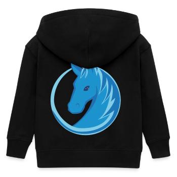 Pferd Logo Kreis Flat Design blau - Kinder Organic Kapuzenjacke Mini Cultivator von Stanley/Stella - Schwarz - Hinten