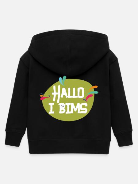 Hallo i bims - Kinder Organic Kapuzenjacke Mini Cultivator von Stanley/Stella - Schwarz