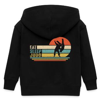 Eat Sleep judo - Kinder Organic Kapuzenjacke Mini Cultivator von Stanley/Stella - Schwarz - Hinten