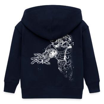 Avengers Superhero Motif - Kids Organic Zip-up Hoodie by Stanley/Stella - navy - Back
