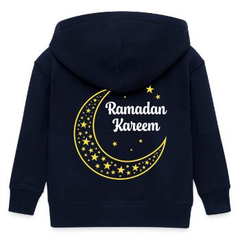 Ramadan Kareem - Kids Organic Zip-up Hoodie by Stanley/Stella - navy - Back