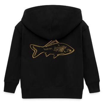 Fisch - Kinder Organic Kapuzenjacke Mini Cultivator von Stanley/Stella - Schwarz - Hinten